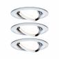 Preview: Paulmann 93434 Einbauleuchte Set Nova rund schwenkbar LED 3x6.5W 2700K GU10 Chrom