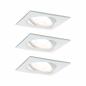 Preview: Paulmann 93454 Einbauleuchte Set Nova Coin eckig schwenkbar LED 3x6.5W 2700K Weiß/Alu