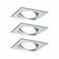 Preview: Paulmann 93456 Einbauleuchte Set Nova Coin eckig schwenkbar LED 3x6.5W 2700K Alu