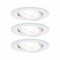 Preview: Paulmann 93467 Einbauleuchte Set Nova rd schw LED 3stepdim 3x6.5W GU10 Weiß/Alu