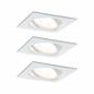 Preview: Paulmann 93472 Einbauleuchte Set Nova eckig schw LED 3-stepdim 3x6.5W GU10 Weiß/Alu