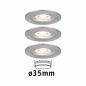 Preview: Paulmann 94301 EBL Nova mini Coin rund starr IP44 LED 3x4W 310lm Eisen geb/Alu