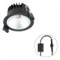 Preview: EVN C54N06091425 LED Deckeneinbauleuchte REFLECTO 6W 3000K/4000K/5700K 531lm schwarz rund IP54 dimmbar Einbaudurchmesser 68mm
