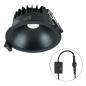 Preview: EVN C54N10090925 LED Deckeneinbauleuchte REFLECTO 10W 3000K/4000K/5700K 778lm schwarz rund IP54 dimmbar Einbaudurchmesser 90mm