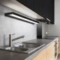 Preview: 60cm Helestra SLATE LED Wandleuchte & Spiegelleuchte in matt Schwarz & Transparent satiniert
