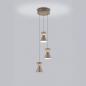 Preview: 3-flammige Helestra LUK LED Pendelleuchte in coffee dimmbar