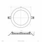 Preview: LED Einbaupanel rund 15W 3000K/4000K weiß IP54 190mm Einbaudurchmesser 170mm