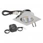 Preview: EVN P-LED Decken-Einbaustrahler mit universalweißem Licht dimmbar quad. schwenkbar alu pol. (STL) IP20 6W 4000K 90Ra EinbauØ68