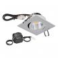 Preview: EVN P-LED Decken-Einbaustrahler mit universalweißem Licht dimmbar quad. schwenkbar chrom matt (STL) IP20 6W 4000K 90Ra EinbauØ68