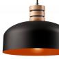 Preview: Bioledex Retro Pendelleuchte 30cm schwarz-orange Metall, Holz