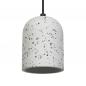 Preview: Pendelleuchte Decor Pill aus Terrazzo Stein mit E27 Fassung in Weiß gesprenkelt Ø 15 cm