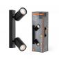 Preview: OSRAM LED Spot Octagon 2er Wand- und Decken Strahler dimmbar Schwarz