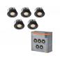 Preview: Osram 5er Set LED Mini Spot 6W 3000K Schwarz Einbaulampen IP44 - Einbaudurchmesser 30mm, Einbautiefe 35mm