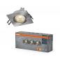 Preview: 3er Set OSRAM GU10 4,5W LED Spot Set Recess Square Click Satin Nickel 2700K IP20 Einbaustrahler -  Einbaudurchmesser 68mm, Einbautiefe 100mm