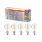 Preview: 5er Pack Osram LED Leuchtmittel E14 klare Filamentoptik 4W wie 40W warmweißes Licht
