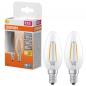 Preview: 2er Pack OSRAM Klare E14 LED Filament Kerze 1.8W Ersatz für 25W warmweiß