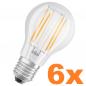 Preview: 6er Aktionspack OSRAM E27 LED SUPERSTAR PLUS Lampe HD LIGHTING klar dimmbar 7,5W wie 75W warmweißes Licht & hohe Farbwiedergabe