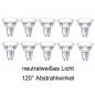 Preview: 10 x Philips GU10 LED Strahler 4,9W wie 50W Glas neutralweiß breiter Abstrahlwinkel 120°
