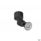 Preview: SLV 1008229 PURI 2.0 Basic, Wand- und Deckenaufbauleuchte, rund, 1x max. 6 W GU10, schwarz
