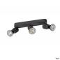 Preview: SLV 1008235 PURI 2.0 Basic, Wand- und Deckenaufbauleuchte, long, rund, 3 x max. 6 W GU10, schwarz