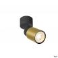 Preview: SLV 1008285 PURI 2.0 Tube, Wand- und Deckenaufbauleuchte, 1x max. 6 W GU10, schwarz / gold
