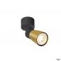 Preview: SLV 1008293 PURI 2.0 Dome, Wand- und Deckenaufbauleuchte, 1x max. 6 W GU10, schwarz / gold