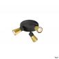 Preview: SLV 1008337 PURI 2.0 Cone, Wand- und Deckenaufbauleuchte, rund, 3 x max. 6 W GU10, schwarz / gold