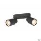 Preview: SLV 1008361 PURI 2.0 Tube, Wand- und Deckenaufbauleuchte, long, 2 x max. 6 W GU10, schwarz