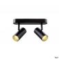 Preview: SLV 1008707 NOBLO®, Wand- und Deckenaufbauleuchte, double, rund, 2000-3000 K, 15 W, Dim-to-Warm, PHASE, 36°, schwarz