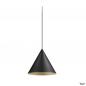 Preview: SLV 1008505 MAGICO 38, Pendelleuchte, E27, Pendellänge 180 cm, 1x max. 10 W, matt schwarz / gold