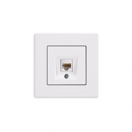 Günsan Eqona Datenbuchse RJ45 CAT6 Internet Netzwerk Unterputz Weiß