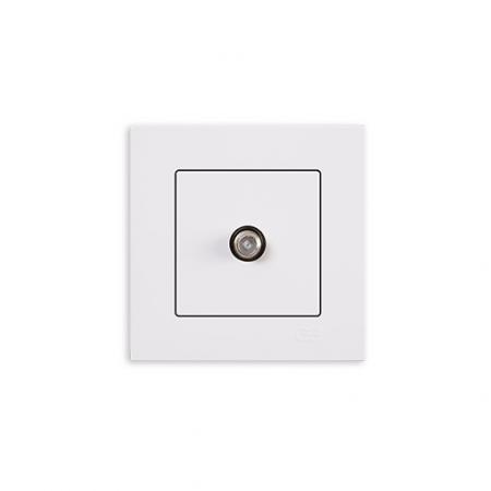 Günsan Eqona SAT-TV-Steckdose mit F-Stecker Unterputz Weiß