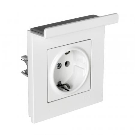 Günsan EQONA PRATIC 01401102100115 Steckdose mit Handyhalterung, Weiß, 16 A, 250 V