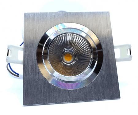 MOBILUX Quadratischer LED-Einbaustrahler MOBiDIM COB CLASSIC 9W Q 3000K alu gebürstet