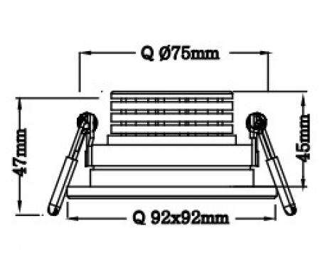 MOBILUX Quadratischer LED-Einbaustrahler MOBiDIM COB CLASSIC 9W Q 3000K alu gebürstet