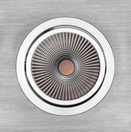 MOBILUX Quadratischer LED-Einbaustrahler MOBiDIM COB CLASSIC 9W Q 3000K alu gebürstet