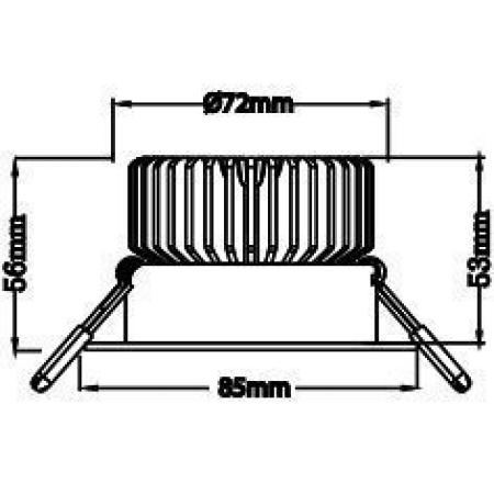 MOBILUX LED Einbaustrahler MOBiDIM COB POWER 12W Q 3000K Weiß