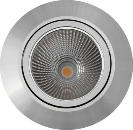 MOBILUX Schwenkbare flache Einbauleuchte MOBiDIM COB SLIM 9W 3000K 60° alu poliert