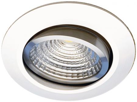 MOBILUX Schwenkbare flache Einbauleuchte MOBiDIM COB SLIM 9W 3000K 60° alu poliert