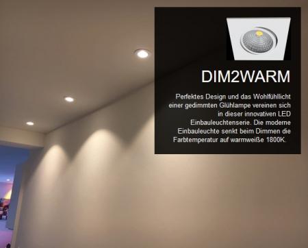 MOBILUX Schwenkbarer Einbaustrahler MOBiDIM COB SLIM DIM2WARM 8,5W 60°alu gebürstet