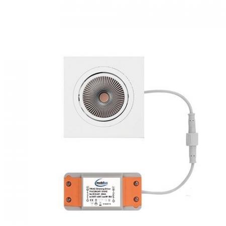 Aktion: Nur noch angezeigter Bestand verfügbar - MOBILUX Schwenkbarer Einbaustrahler MOBiDIM COB SLIM DIM2WARM 8,5W 60° weiß