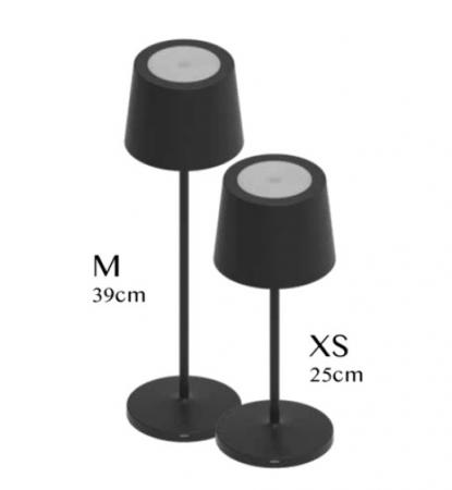 MOBILUX Synny M LED Akkuleuchte Schwarz dimmbar mit USB-Ladekabel und Wireless Charger