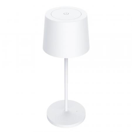 MOBILUX Synny XS LED Akkuleuchte in Weiß dimmbar mit USB-Ladekabel und Wireless Charger
