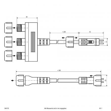 EVN 3-fach Verteiler für IP44 Stecksystem 44139