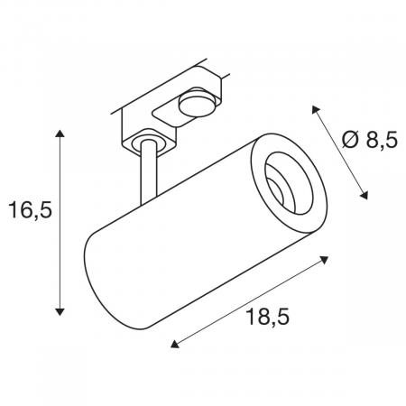 SLV 1004184 3~ NUMINOS PHASE M 3 Phasen System Leuchte weiß/schwarz 3000K 60°