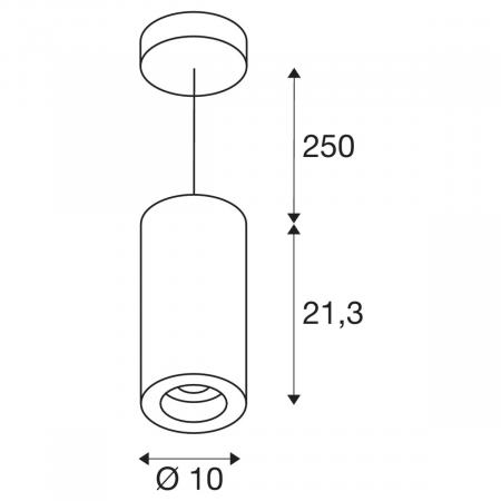 SLV 1004359 NUMINOS PD PHASE L Indoor LED Pendelleuchte weiß/schwarz 4000K 36°