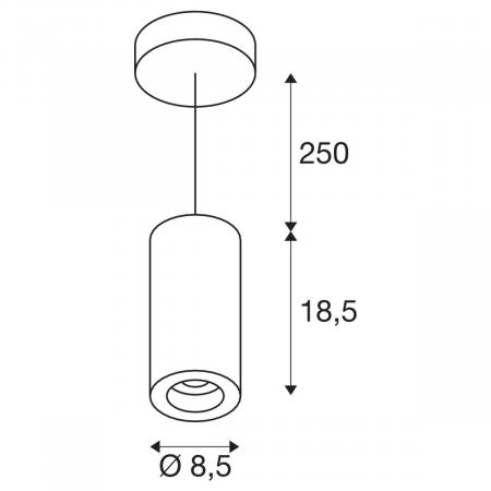 SLV 1004534 NUMINOS PD DALI M Indoor LED Pendelleuchte weiß/schwarz 2700K 24°