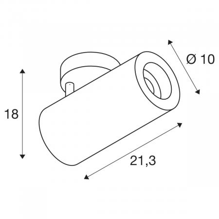 SLV 1004579 NUMINOS SPOT DALI L Indoor LED Deckenaufbauleuchte schwarz/schwarz 2700K 36°