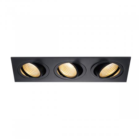 SLV 114200 NEW TRIA 3 DL SQUARE Set, mattschwarz, 3x6W, 38°, 2700K, inkl. Treiber, Clipfedern