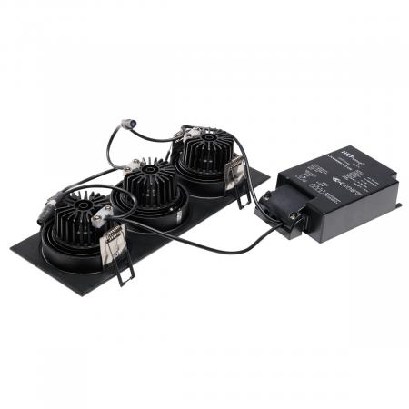 SLV 114200 NEW TRIA 3 DL SQUARE Set, mattschwarz, 3x6W, 38°, 2700K, inkl. Treiber, Clipfedern